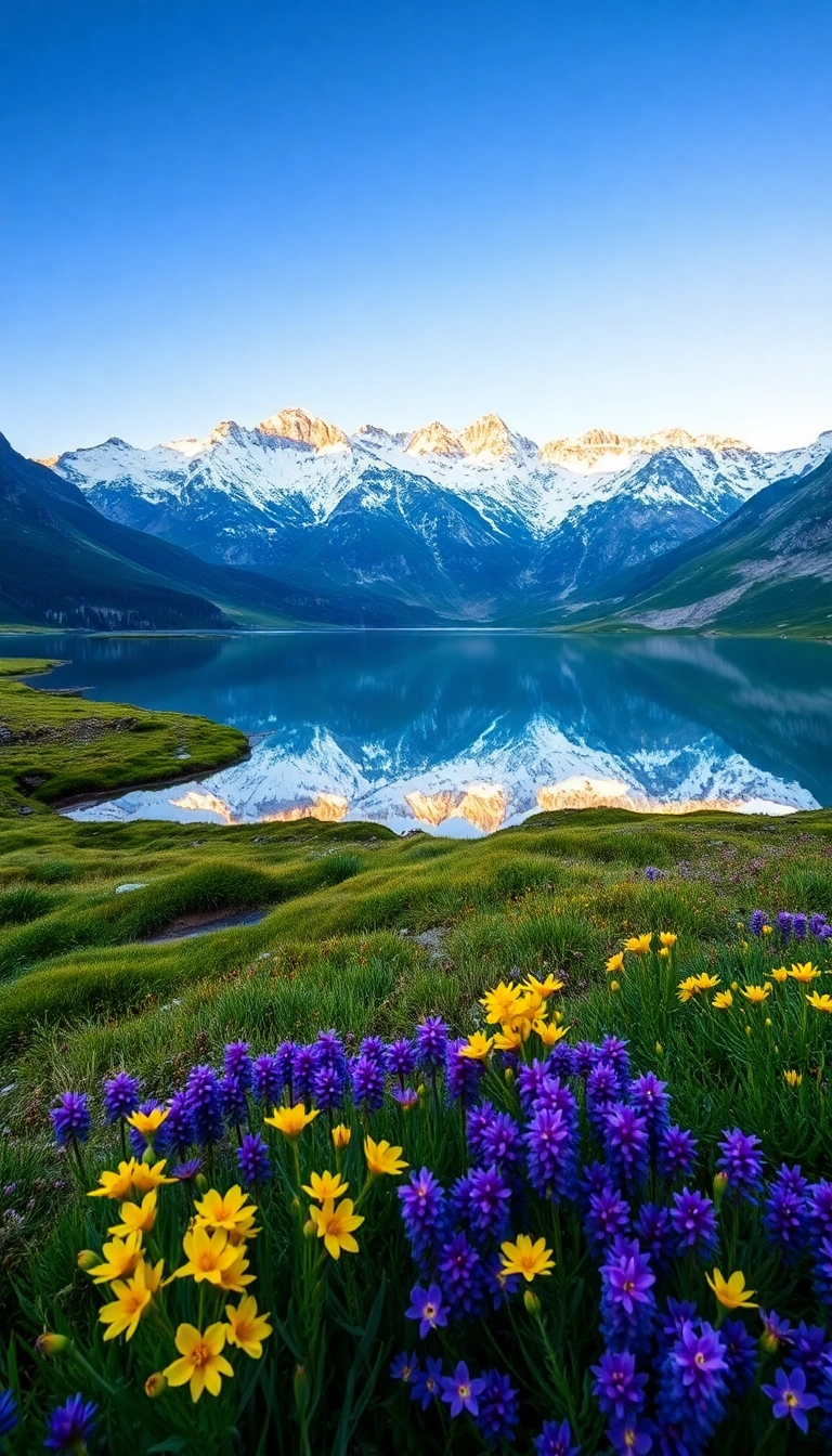 Best AI Spring Mountain Reflection Phone Captivating Background